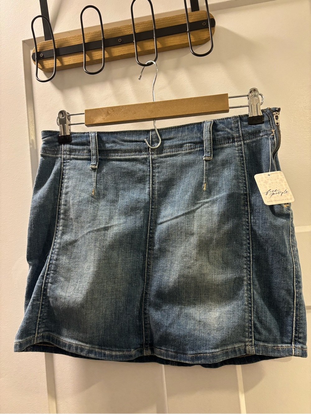 Free People Medium Blue Denim Mini Skirt